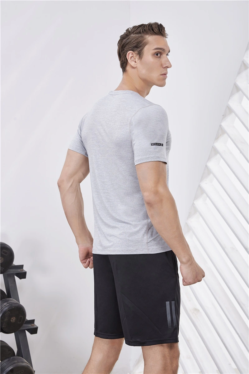 Wholesale Custom Logo Men Sprots Wear Gym Clothes Fitness Moisture -Absorbing Fabric Round Neck Short Sleeve Man T-Shirt