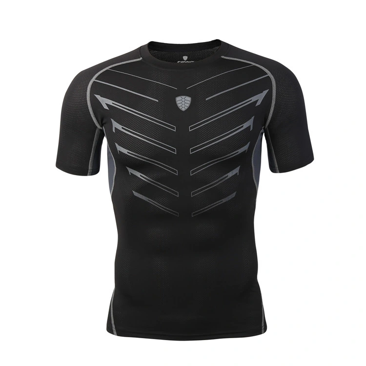 Men&prime;s Tights Training Sports Fitness Wear Running Short Sleeve Quick Dry T-Shirt Basketball Wear