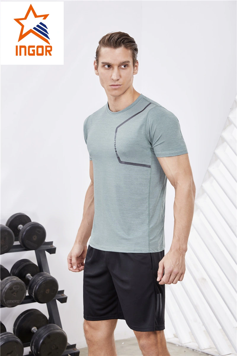 Wholesale Custom Logo Men Sprots Wear Gym Clothes Fitness Moisture -Absorbing Fabric Round Neck Short Sleeve Man T-Shirt