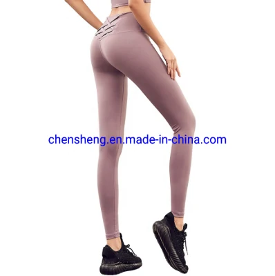 High Waist Ladies Stretchy Cross Fitness Sports Legging Pants Workout Gym Yoga Jogging Pants Solid Color