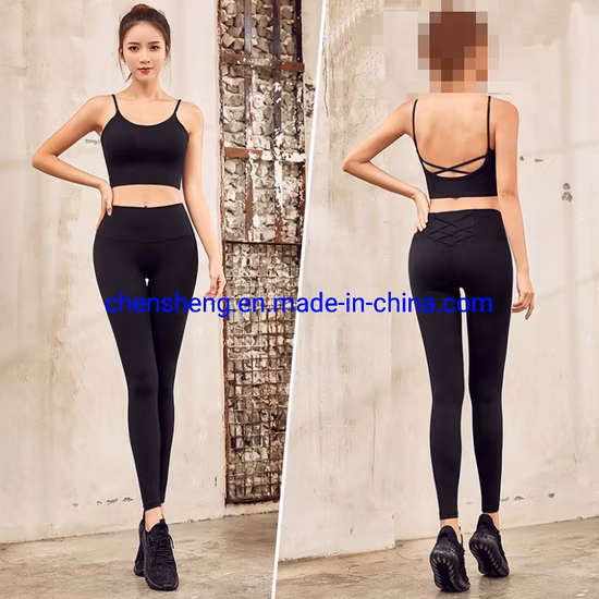 High Waist Ladies Stretchy Cross Fitness Sports Legging Pants Workout Gym Yoga Jogging Pants Solid Color